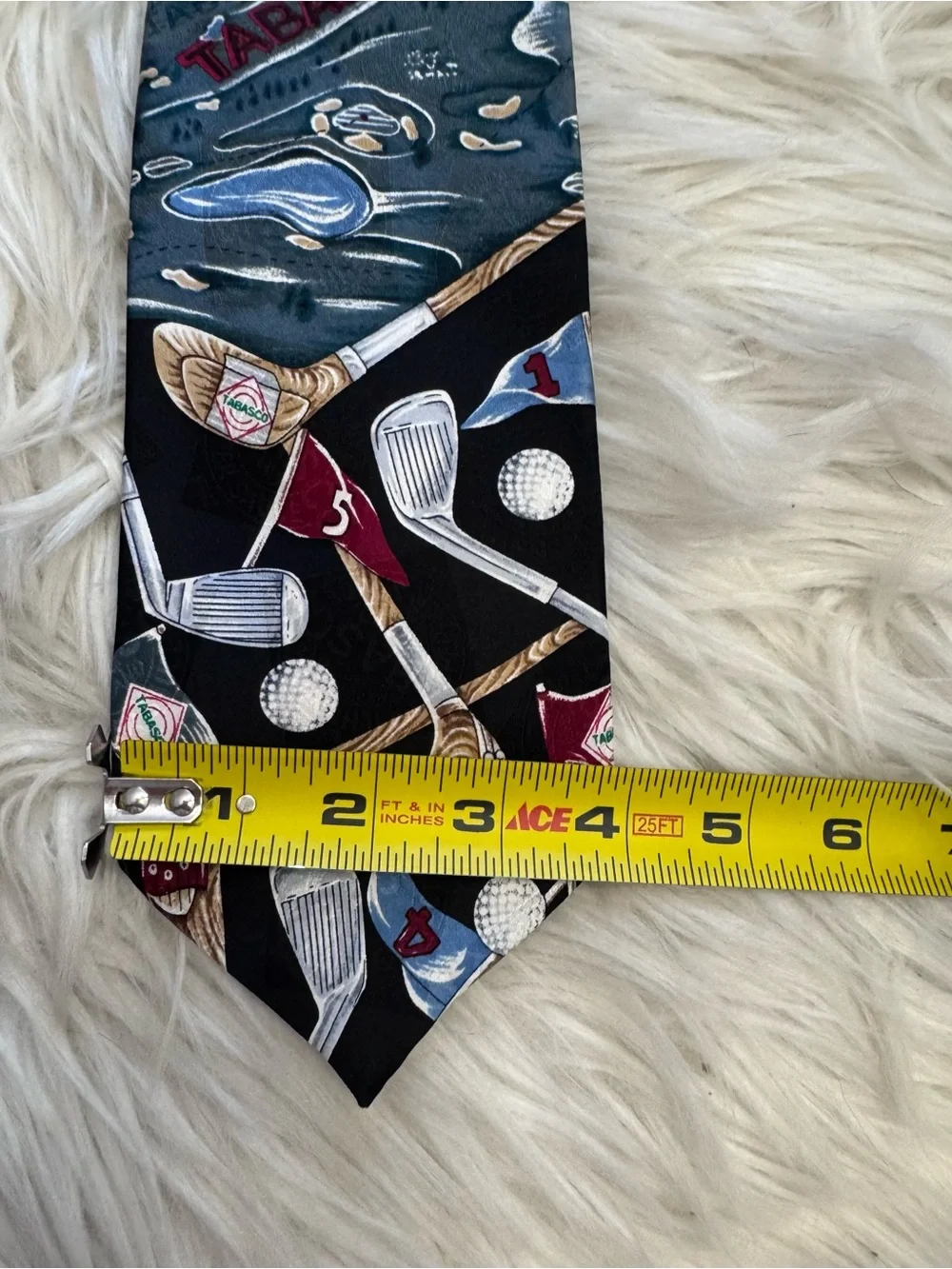 Tabasco Hot Sauce Golf Course Clubs Silk Tie Old Money Preppy Dapper Novelty Dad